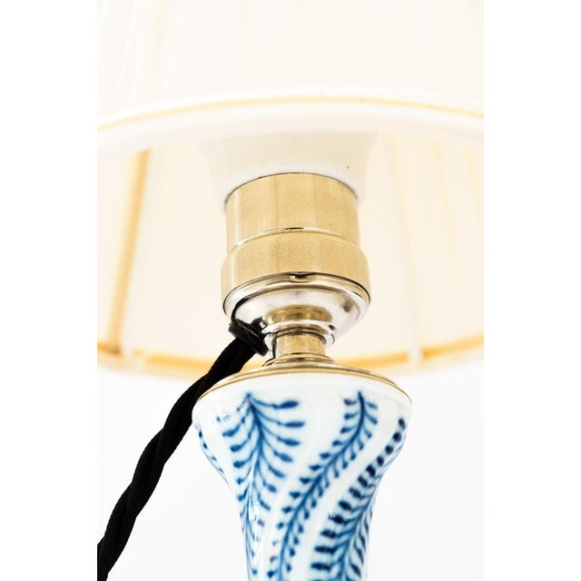 Meissen Porcelain Table Lamp with Fabric Shade, Germany, 1950s For Sale - Image 6 of 14