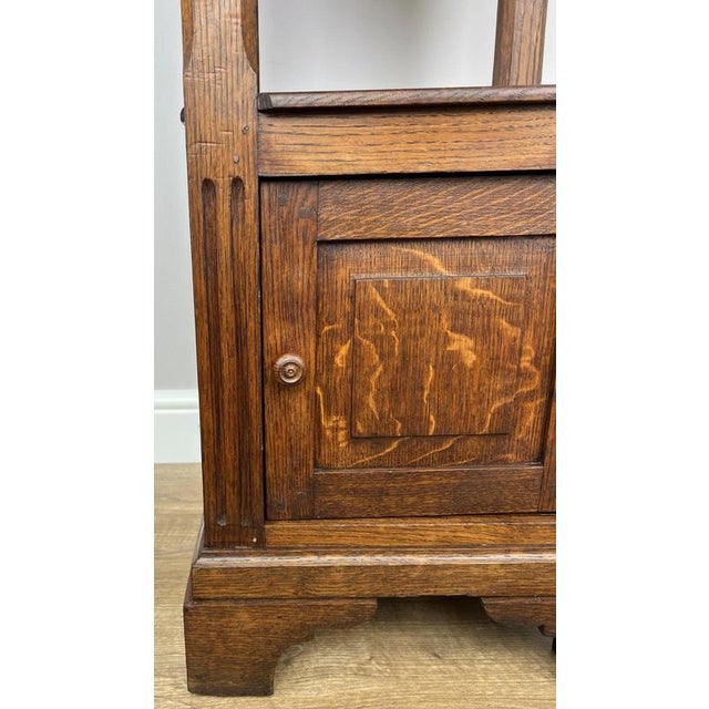 Antique French Oak Bedside Table with Marble Top For Sale - Image 6 of 9