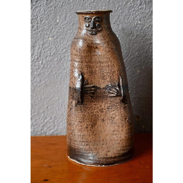 Anthropomorphic Stoneware Bottle Vase, 1960s For Sale - Image 3 of 11