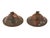 A pair of antique Japanese cloisonne enamel covered jars dating to the Meiji period, each featuring a dark brocade ground...