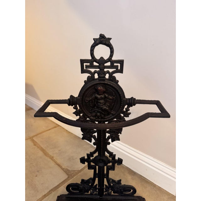 19th Century Antique Victorian Cast Iron Umbrella Stand, 1880 For Sale - Image 5 of 7