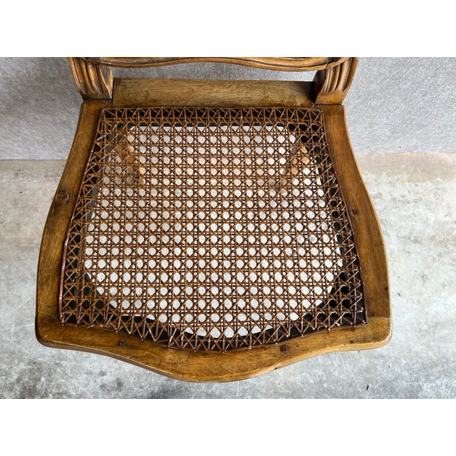 Rare Antique C1800s French Louis XV Style Cane Back Seat Chair by Paine Furniture Company Boston For Sale In Washington DC - Image 6 of 17