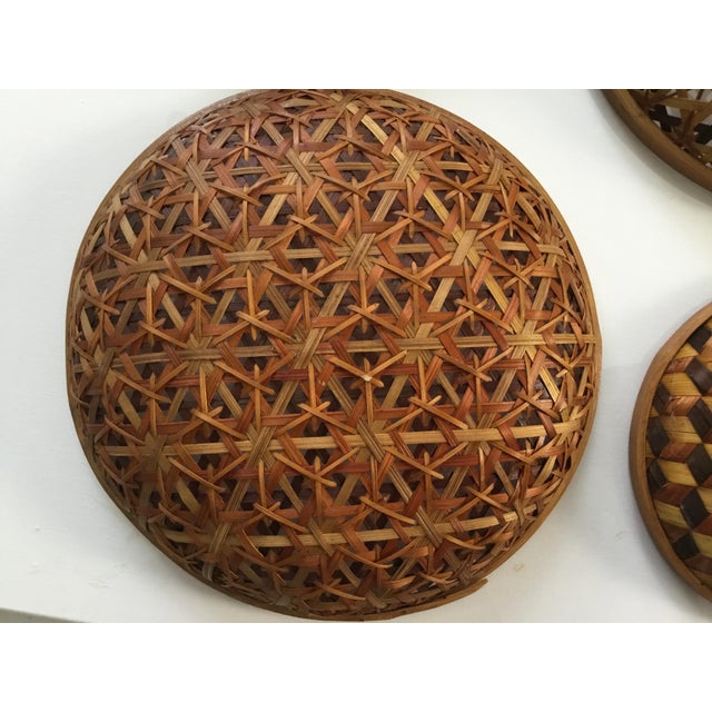 Antique Japanese Ceremonial Bamboo Woven Baskets Set of 4 Chairish