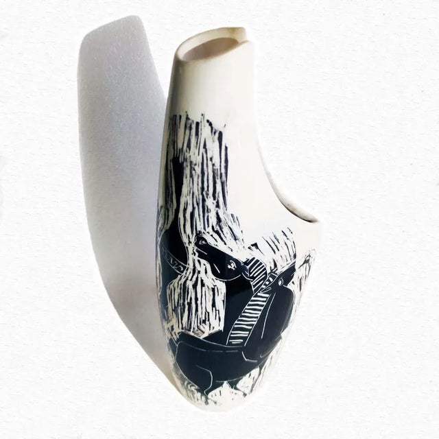 Black Ceramic Vase by Camillo Chigo for Keramos di Camillo Chigo, 1950s For Sale - Image 8 of 12