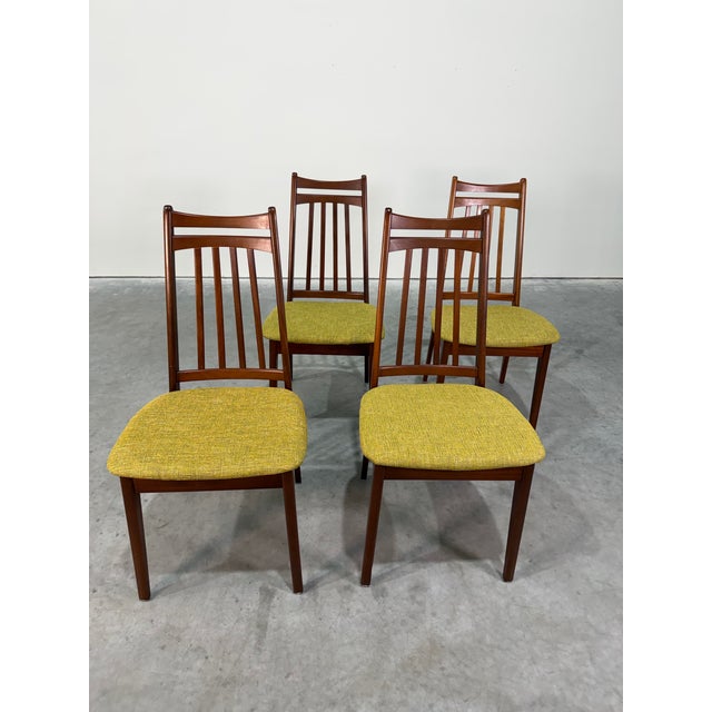 Mid Century Modern Scandinavian style Slat Back Wood Dining Chairs attributed to Elliotts of Newbury UK c.1960’s....