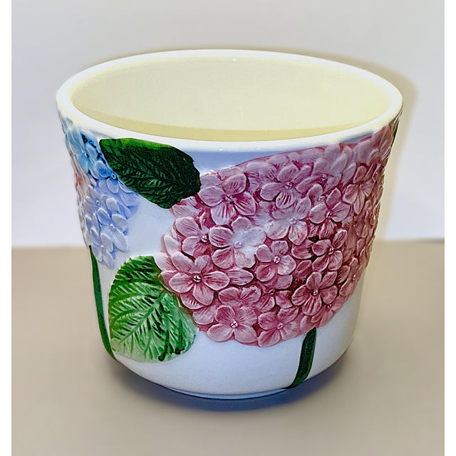 Boho Chic Vintage Italian Hand Painted Ceramic Planter For Sale - Image 3 of 8