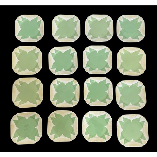 Art Deco Rare Shelley "Apple Green Star" 63 Piece China Tea Service — England, C. 1925–45 For Sale - Image 3 of 12