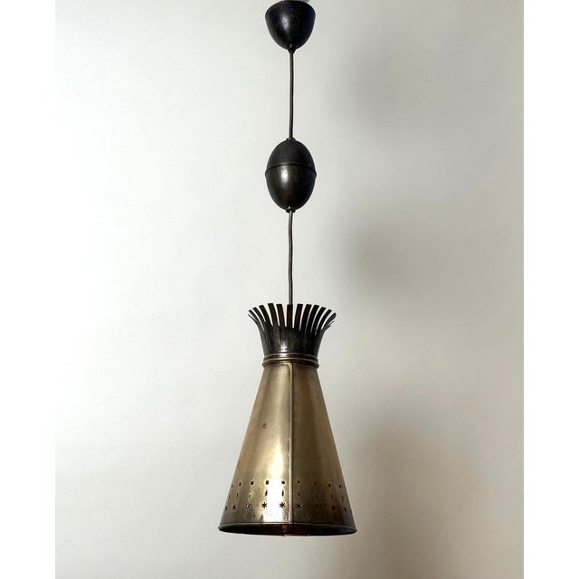 Metal Scandinavian Brass Diablo Pendant Light, 1950s For Sale - Image 7 of 16