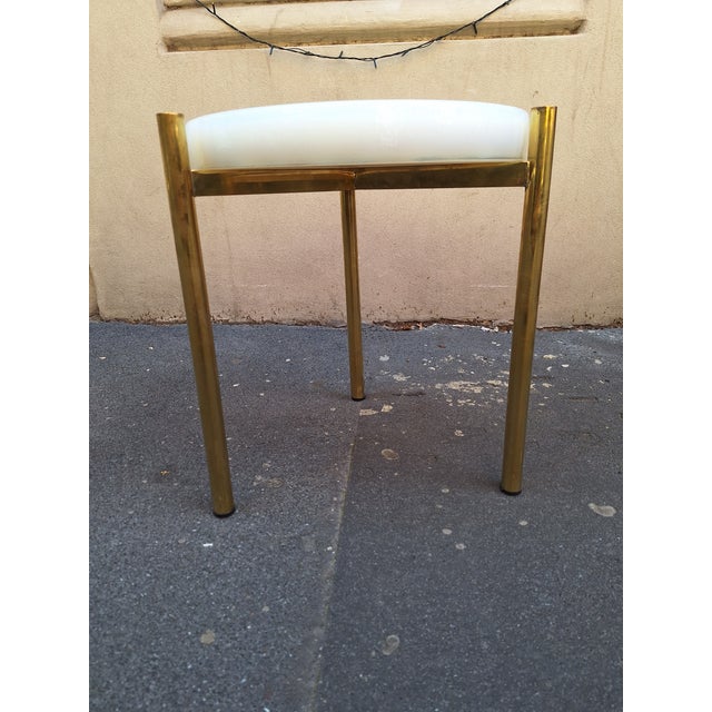 Mid-Century Modern Tripod Brass Coffee Table For Sale - Image 3 of 12