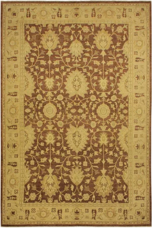 1990s Shabby Chic Kafkaz Brown/Tan Wool Rug -10'1 X 13'8