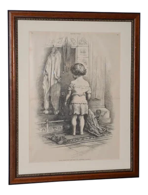 "Santa Can't Say" Illustration by Thomas Nast for Harper's Weekly C.1880s