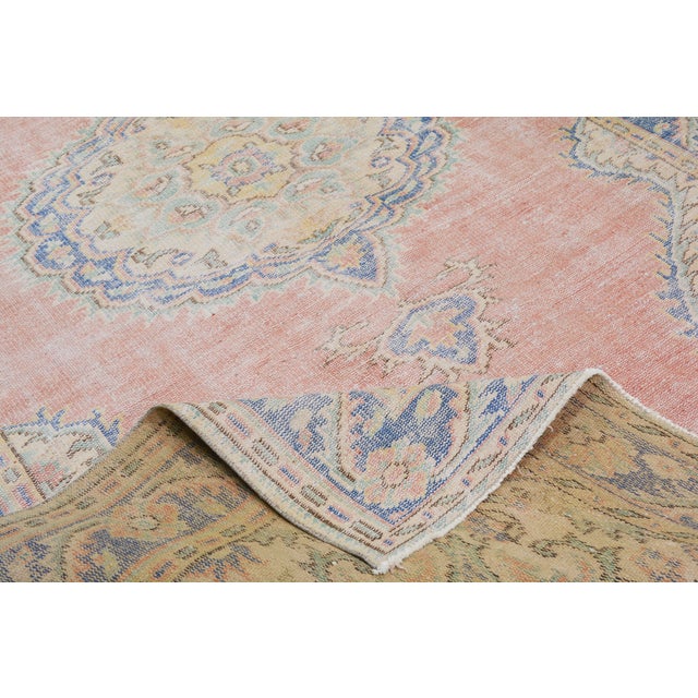 1950s Vintage Turkish Anatolian Hand Knotted Wool Rug, 6'x9'5" For Sale - Image 5 of 6