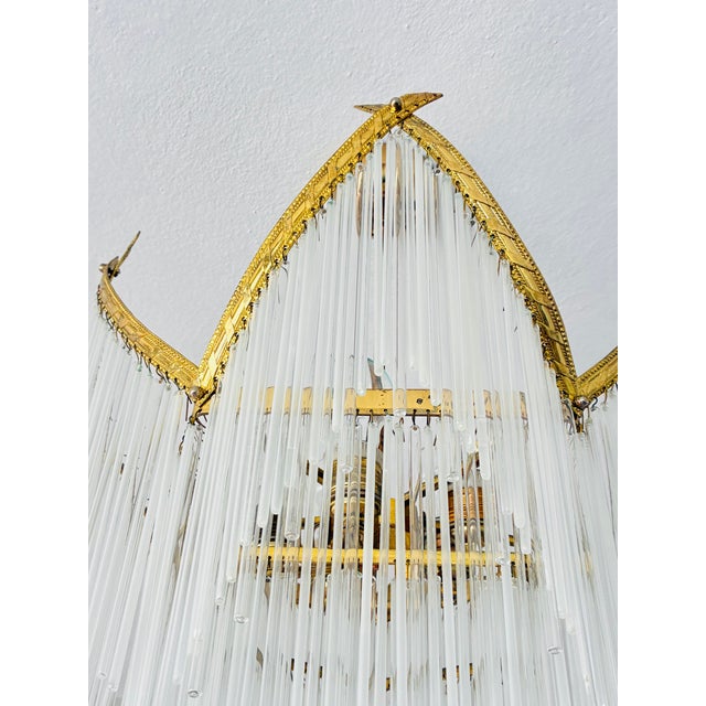 Vintage Tiered Glass Rod Chandelier – Dramatic Shadow Light For Sale - Image 10 of 17