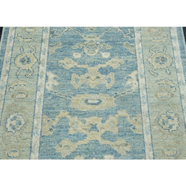 Turkish Oushak Runner Rug 3' x 11'10" #17814 For Sale - Image 4 of 8