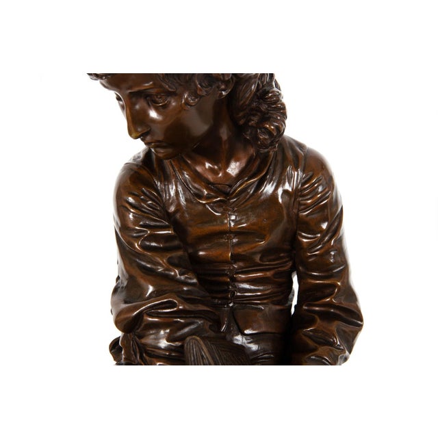 Metal Italian Antique Bronze Sculpture of “Christopher Columbus” by Giulio Monteverde For Sale - Image 7 of 18
