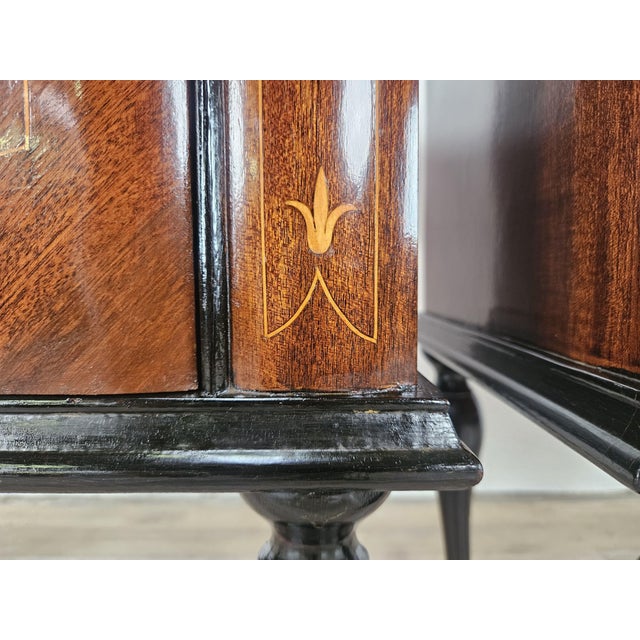 Mid-Century Modern Mahogany Burl Nightstands with Glass Top, 1960, Set of 2 For Sale - Image 14 of 18