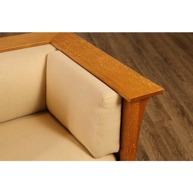 Wood Stickley Mission Collection Prairie Spindle Oak Lounge Chair For Sale - Image 7 of 18