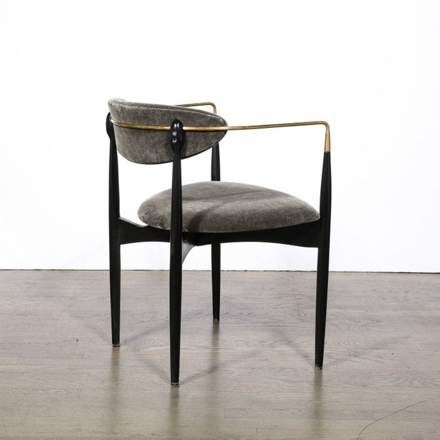 Mid-Century Modernist Chair in Walnut With Brass Arms by Kofod-Larsen For Sale - Image 9 of 11