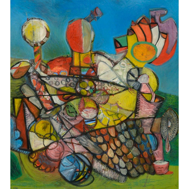 Colorful Samurai, Large-Scale Modern Figural Geometric Abstract by Susan Baker For Sale - Image 4 of 9