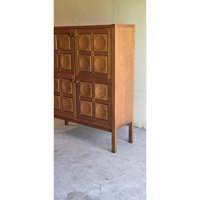 Brutalist Bar Cabinet in Oak, 1970s For Sale - Image 12 of 15