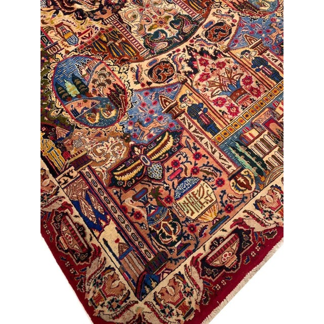 1970s Vintage Fine Hand Knotted Kashmar Rug For Sale In Washington DC - Image 6 of 10