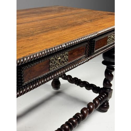 Brown Antique Portuguese Console Table, 1700s For Sale - Image 8 of 18