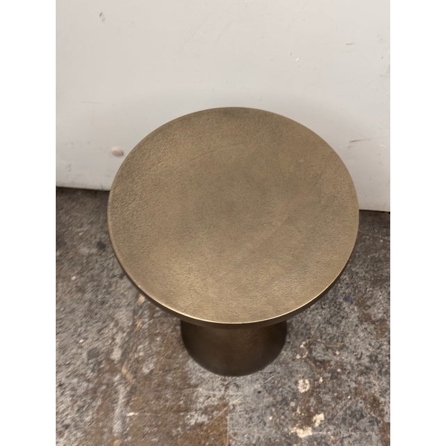 Arhaus Sculptural Bronze Finish Pedestal Martini Side Table For Sale In San Francisco - Image 6 of 12