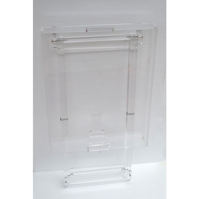Plastic 1980s Boho Chic Lucite Folding Tray Table X Stretchers Mid-Century Modern American For Sale - Image 7 of 18