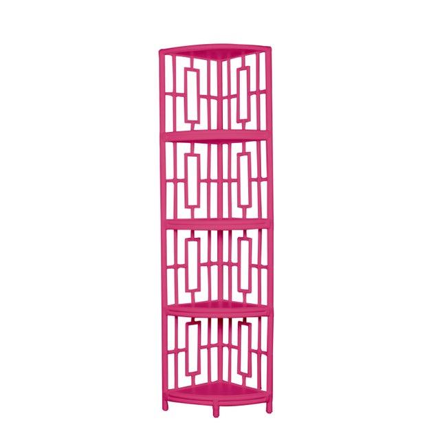David Francis Trinity Corner Etagere - Bright Pink For Sale - Image 4 of 4