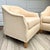 Pair of Vintage Curved Barrel Chairs in Pale Apricot Linen Blend For Sale - Image 13 of 16