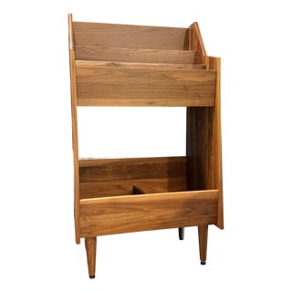 Luxe 2-Bay Walnut Record Stand From Symbol For Sale