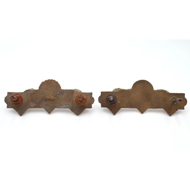 Brass Pair of Antique Eastlake Figural Brass Dresser Drawer Pulls For Sale - Image 8 of 8