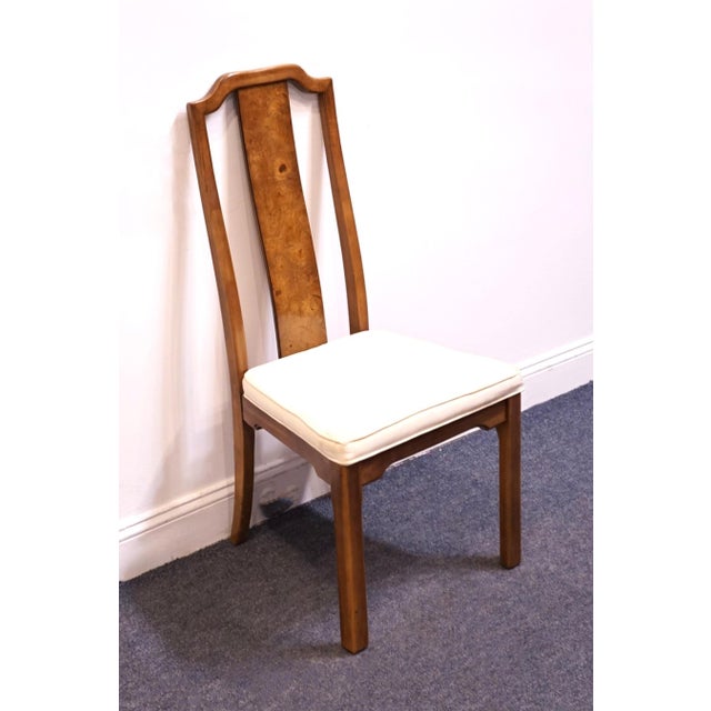 THOMASVILLE Tokaido Collection Burled Walnut Asian Modern Dining Side Chair 10821-813-814 41" High 19" Wide 21.75" Deep...
