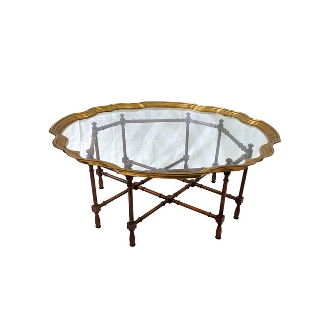 1960s Boho Chic Baker Furniture Co. Faux Bamboo Glass and ...