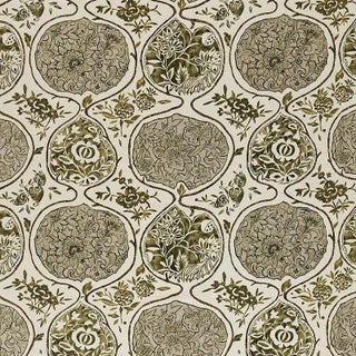 Sample - Schumacher Katsugi Fabric in Link & Sepia For Sale