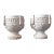 Vintage Concrete Pedestal Urn Planters – Greek Key Grapevine Garden Jardinières - A Pair For Sale