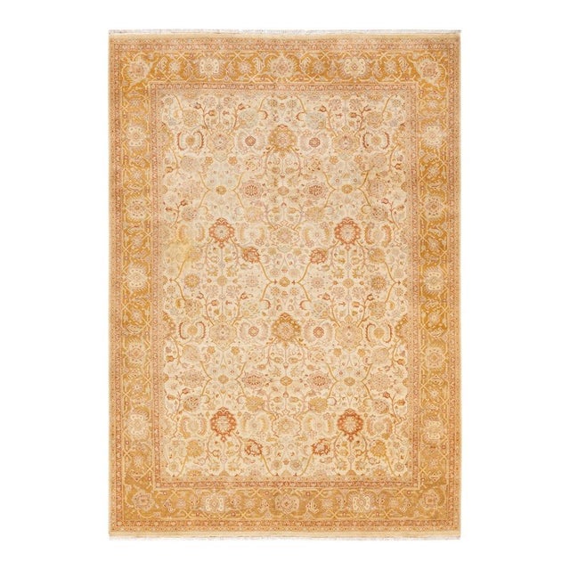 Ivory Mogul, One-of-a-Kind Hand-Knotted Area Rug in Ivory, 6' 2" x 8' 9" For Sale - Image 8 of 8