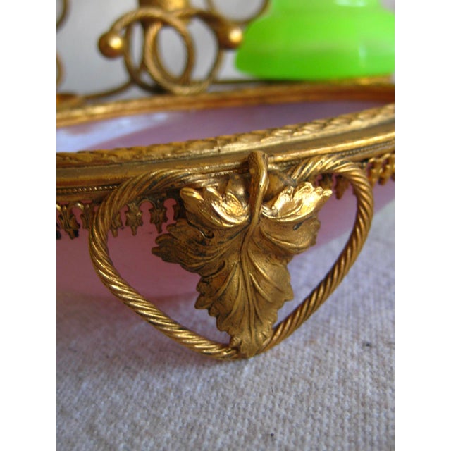 19th Century 19th Century Napoleon III Palais Royal Opaline Watch and Jewelry Holder and Ink Well For Sale - Image 5 of 12