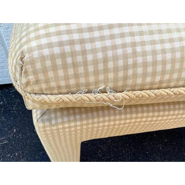 Pair of Billy Baldwin Style Silk Pillow Top Ottomans or Stools For Sale - Image 9 of 13