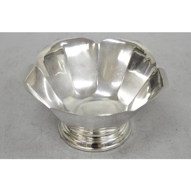 Vintage Mid Century Modern Silver Plated Lotus Flower Petal Decorative Bowl For Sale - Image 15 of 16