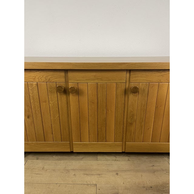 Three-Door Elm Wood Sideboard, 1960s For Sale - Image 4 of 9