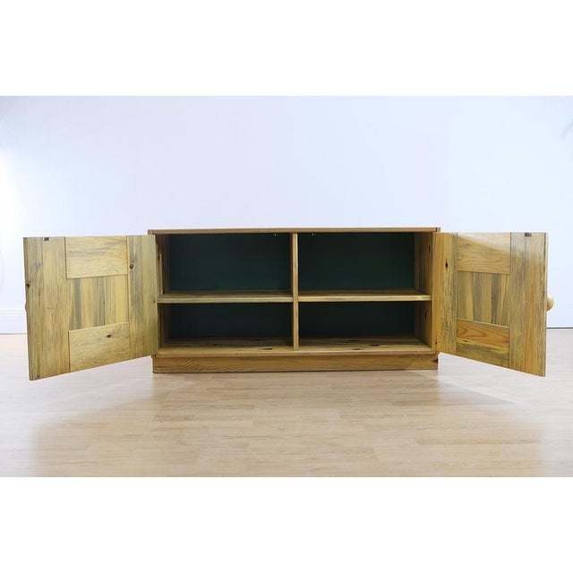 Wood Swedish Modern Brutalist Pine Sideboard attributed to Sven Larsson, 1970s For Sale - Image 7 of 9
