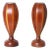 Pair of Mid-Century Glass Lined Wood Vases For Sale