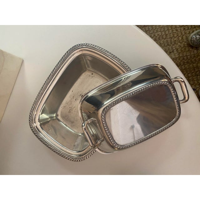 Exquisite English style silver plated dish with cover and handles