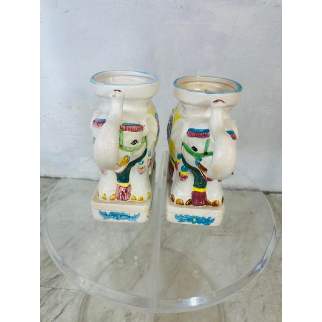 White Vintage Elephant Planters, a Pair For Sale - Image 8 of 9