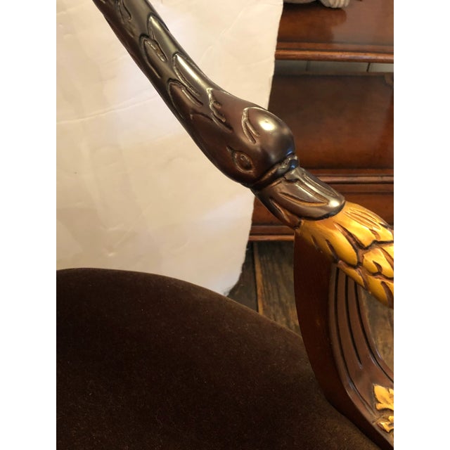 Wood Hurtado Valencia Spain Swan Carved Armchair For Sale - Image 7 of 12