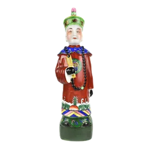 Mid 20th Century Chinese Porcelain Qing Dynasty Emperor King Sculpture