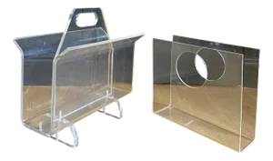 Acrylic Glass Magazine Holders, 1960s, Set of 2