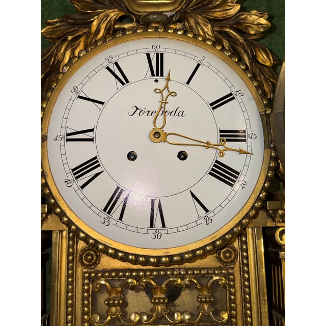 Large Swedish Gustavian Cartel Wall Clock For Sale - Image 11 of 12