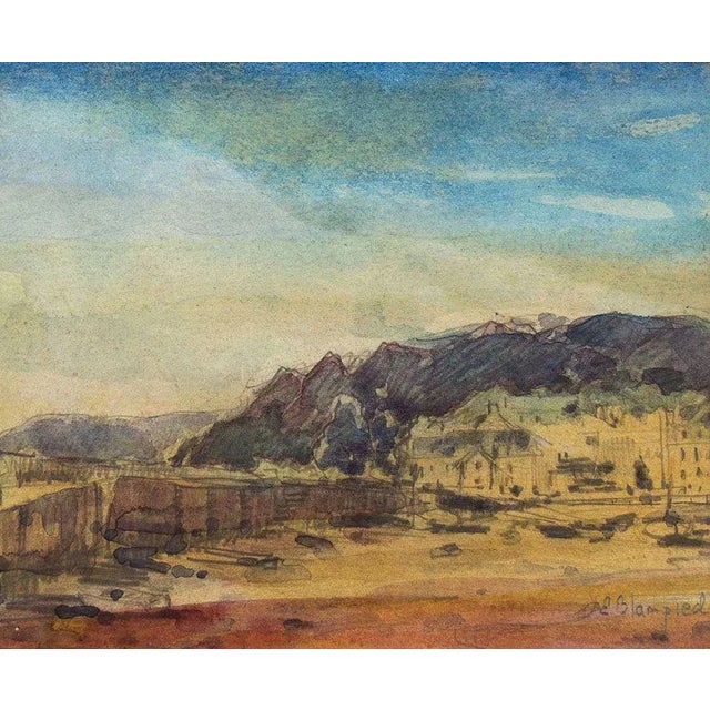 An original 1958 watercolour painting, edmund blampied rba re, old court house, st aubin, jersey.edmund blampied rba re...